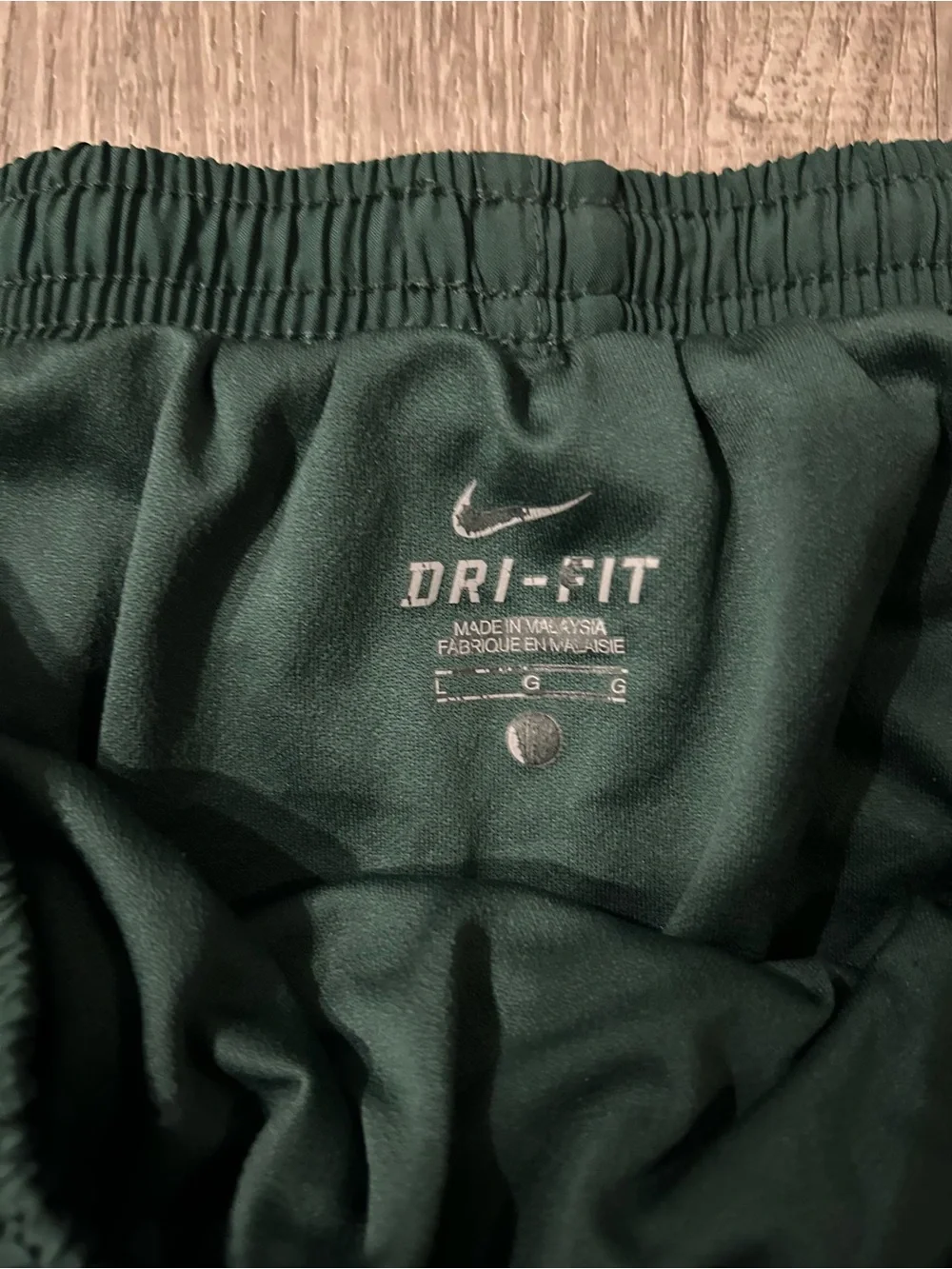 Nike Green Dri-FIT Athletic Shorts with White Logo